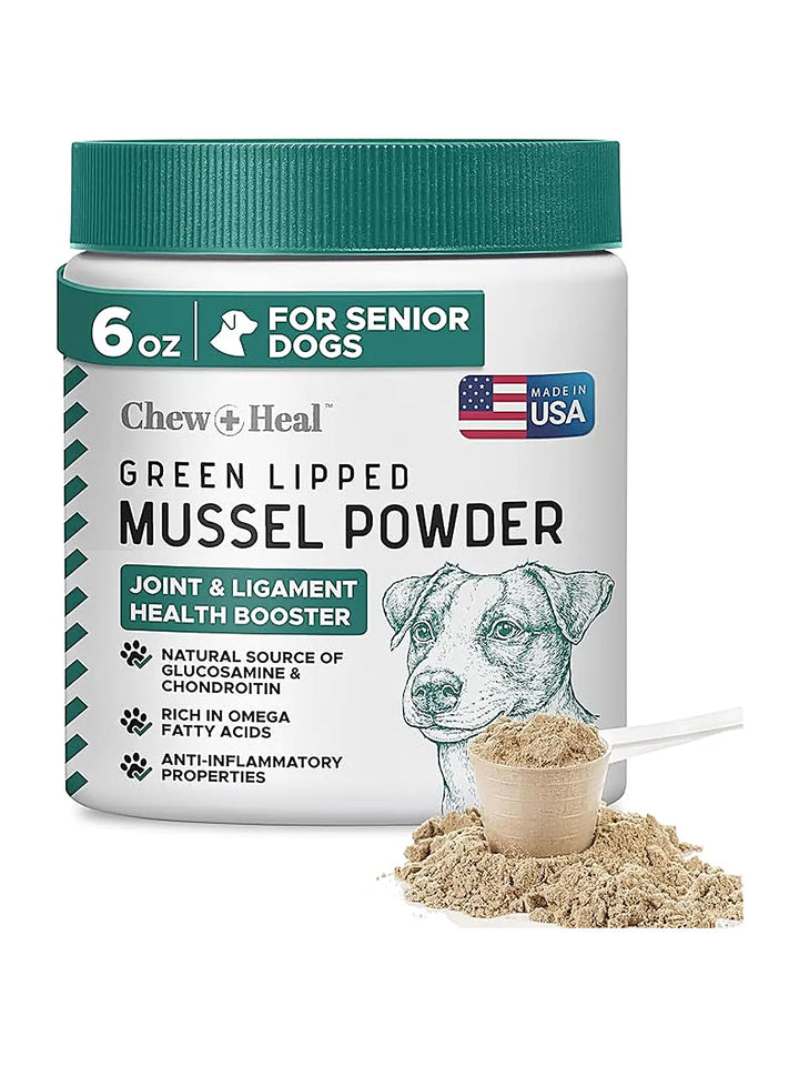 Green Lipped Mussel Powder Joint & Ligament Health Supplement for Dogs & Cats (6 oz)