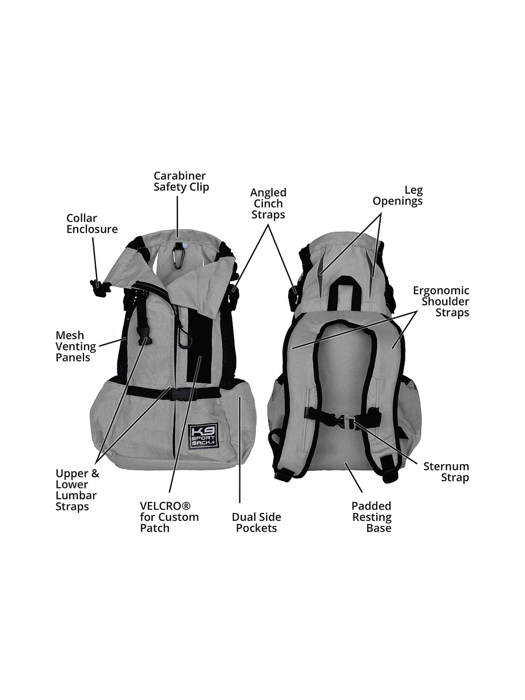 Klearance Air 2, Original Backpack Dog Carrier - Grey