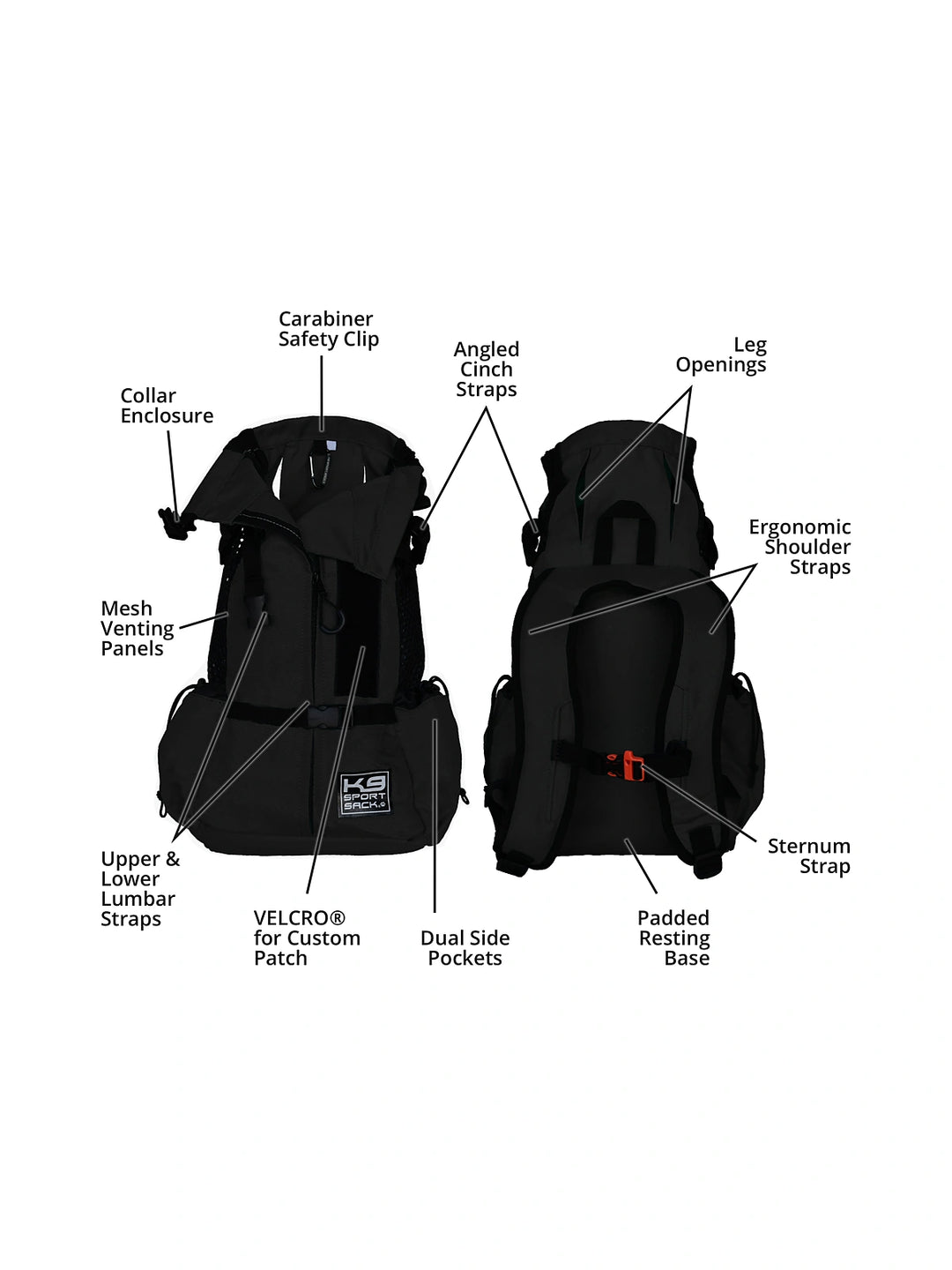 Klearance Air 2, Original Backpack Dog Carrier - Black