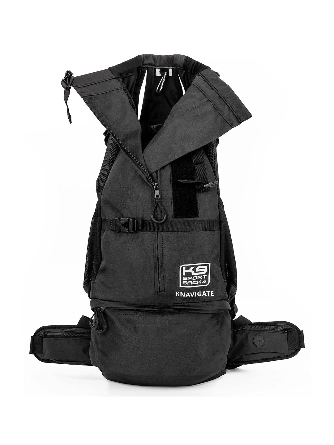 Knavigate - Advanced Dog Carrier with Internal Frame & Hip Belt, Black