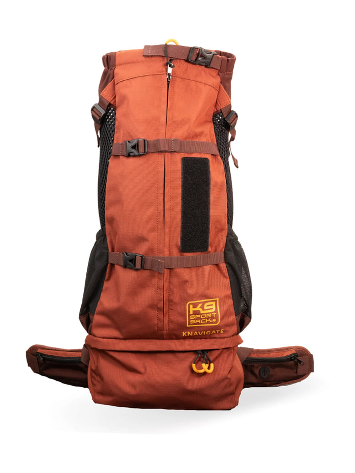 Knavigate- Advanced Dog Carrier with Internal Frame & Hip Belt  -  Red