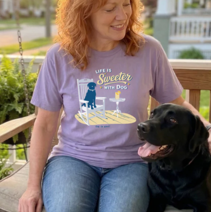 T-shirt: Life is Sweeter with Dog (Lavender)