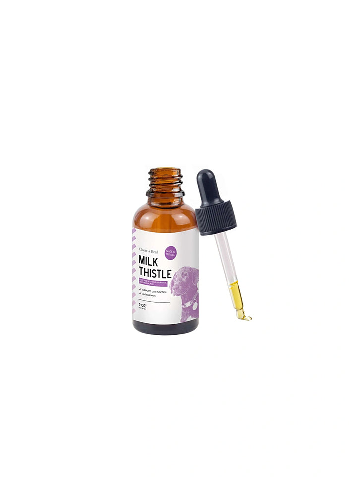 Milk Thistle Tincture with Moringa Oil & Salmon Oil Liquid Kidney & Liver Health Supplement for Dogs(2oz)