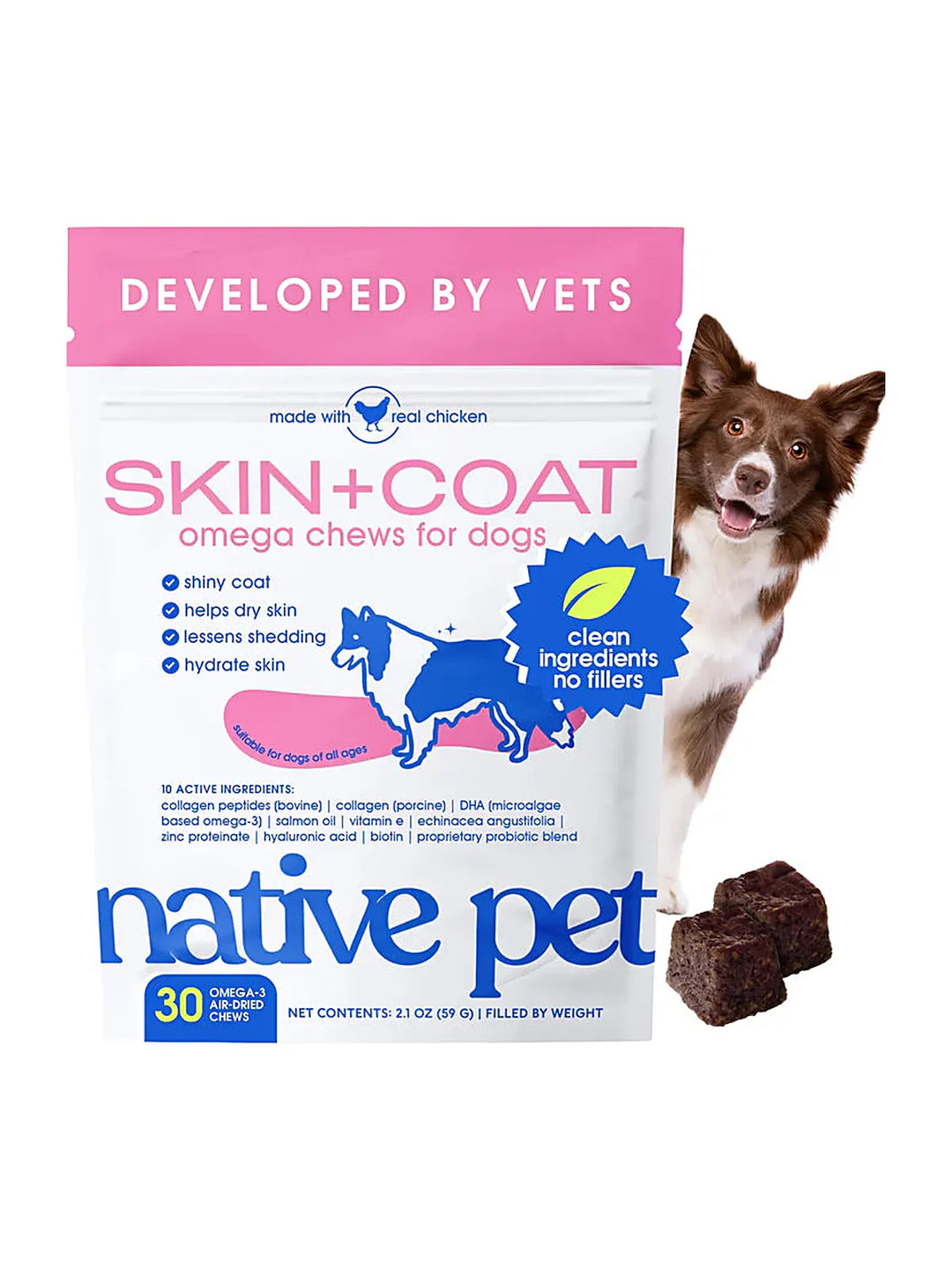 Native Pet Omega Skin and Coat Chews for Dogs