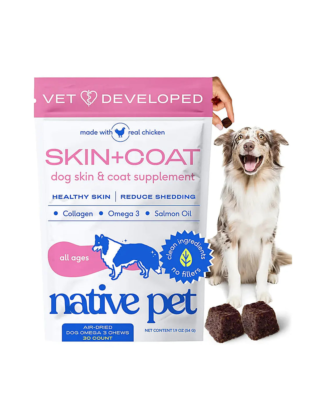 Native Pet Omega Skin and Coat Chews for Dogs