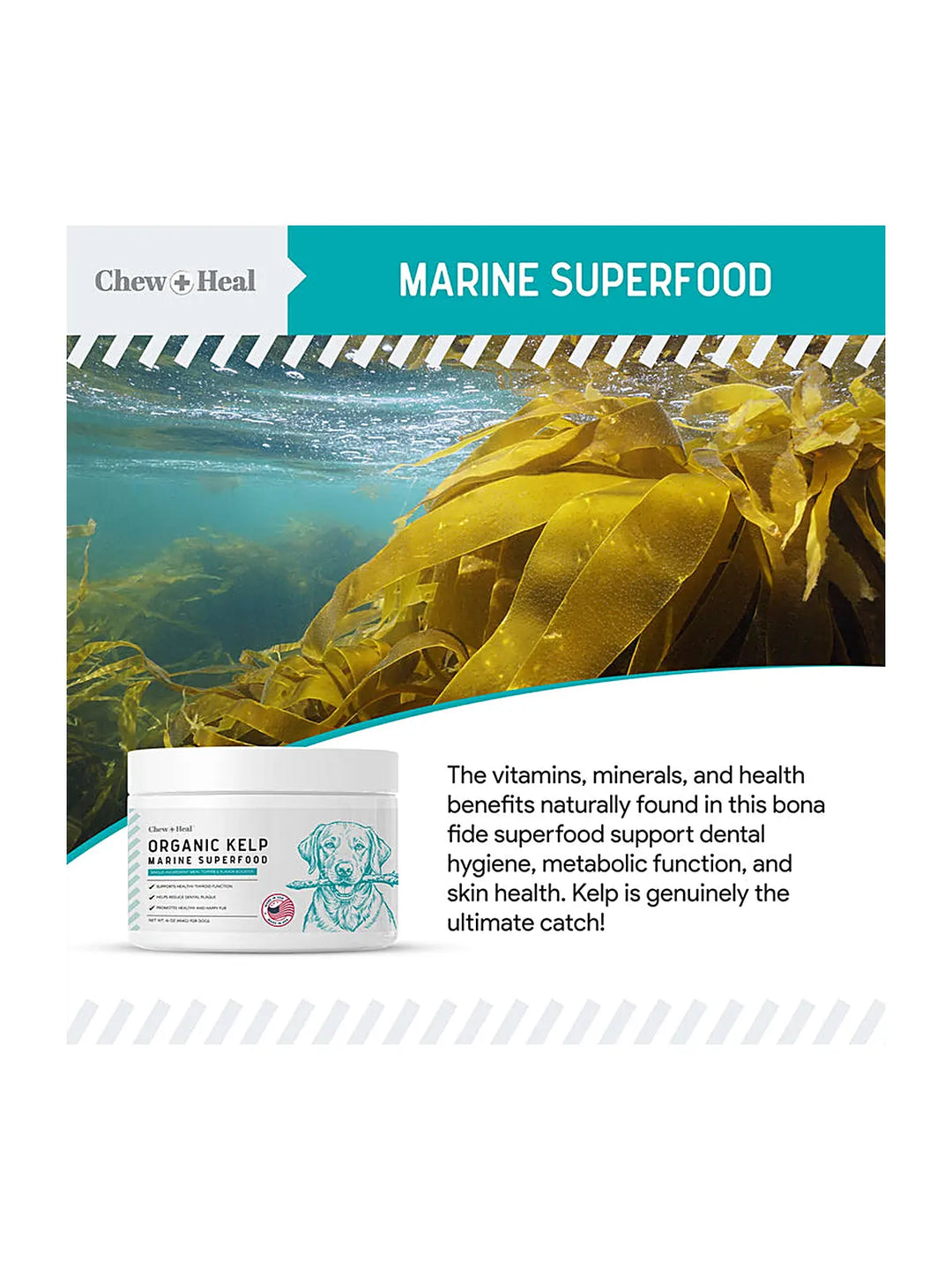 Organic Kelp Marine Superfood Granules Dental Supplement for Dogs