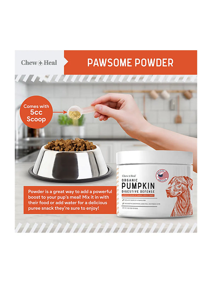 Organic Pumpkin Digestive Defense Superfood Blend Powder Digestive Aid Supplement for Dogs