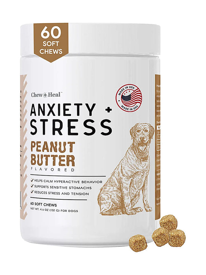 Anxiety + Stress Peanut Butter Flavored Soft Chew Calming Dog Supplement