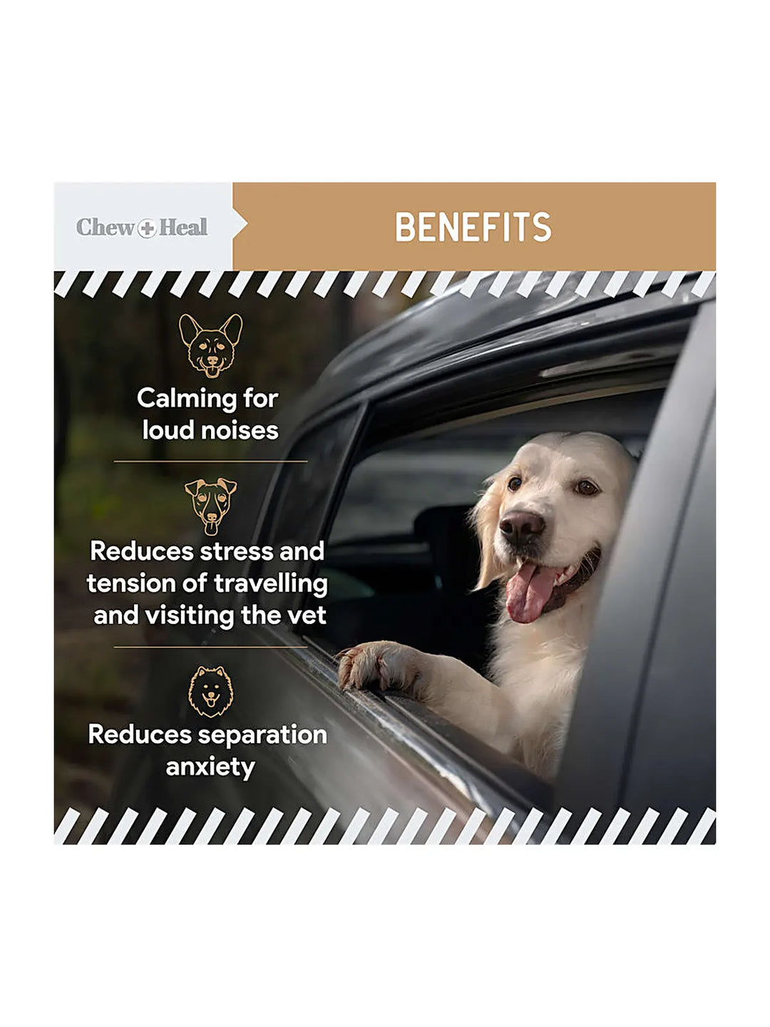 Anxiety + Stress Peanut Butter Flavored Soft Chew Calming Dog Supplement