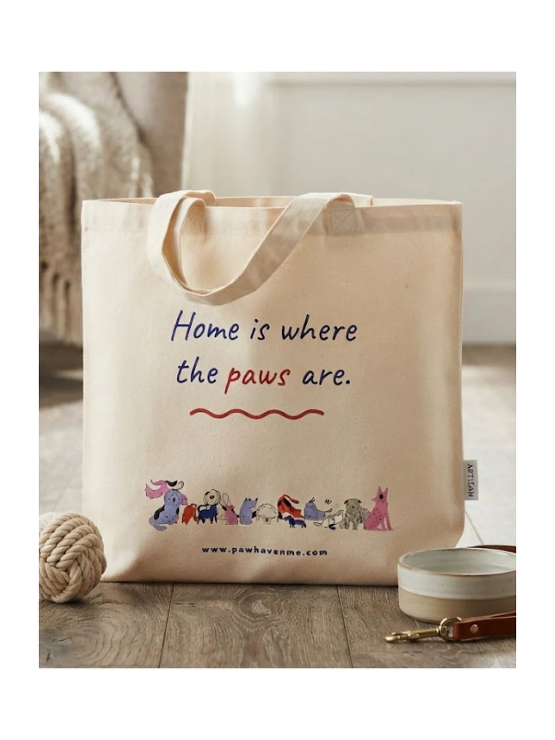 Pet Lover Cotton Tote Bag (45cm x 36cm)– Home Is Where The Paws Are