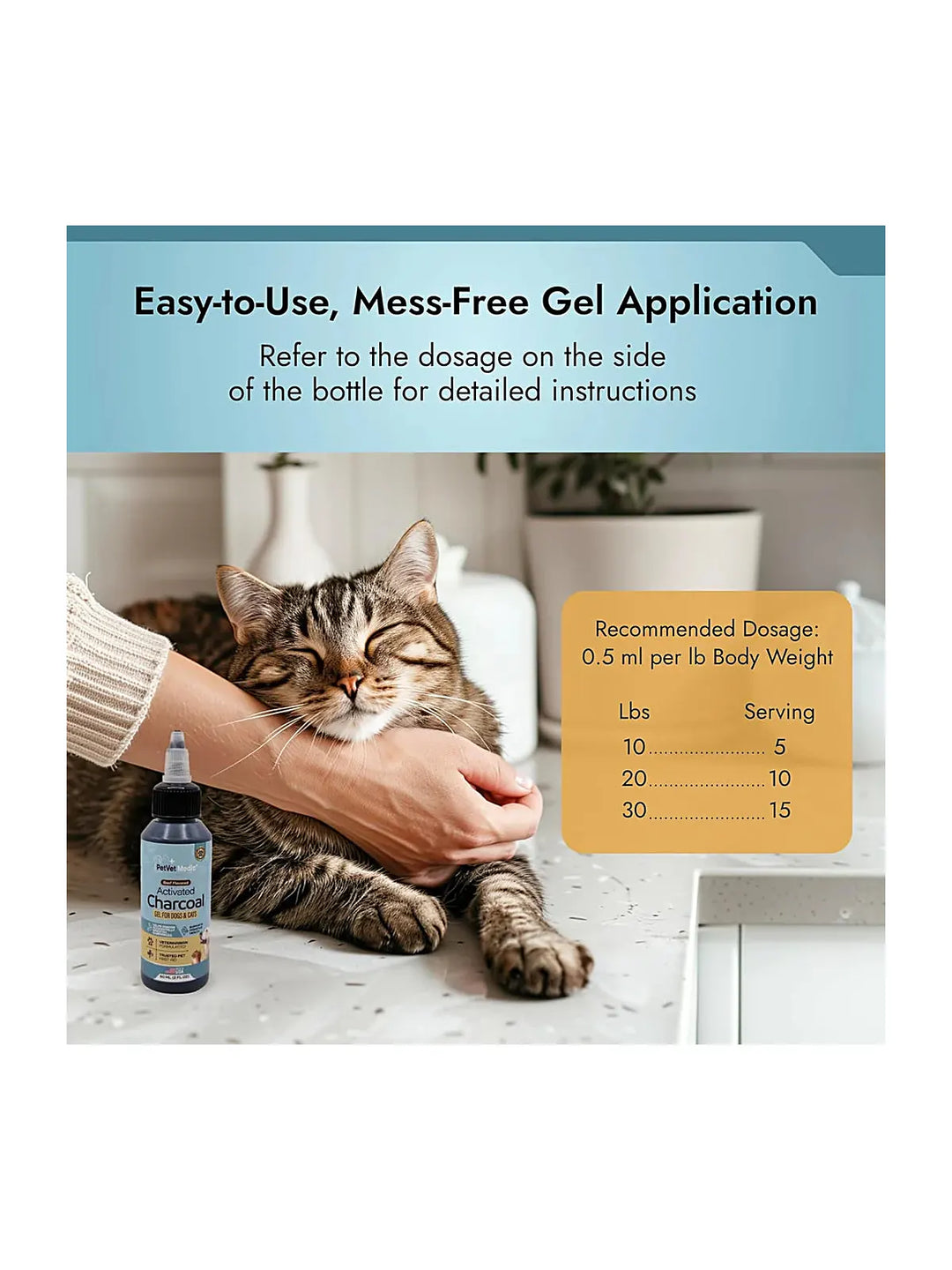 Pet Vet Activated Charcoal Gel for Dogs & Cats (60 mL)