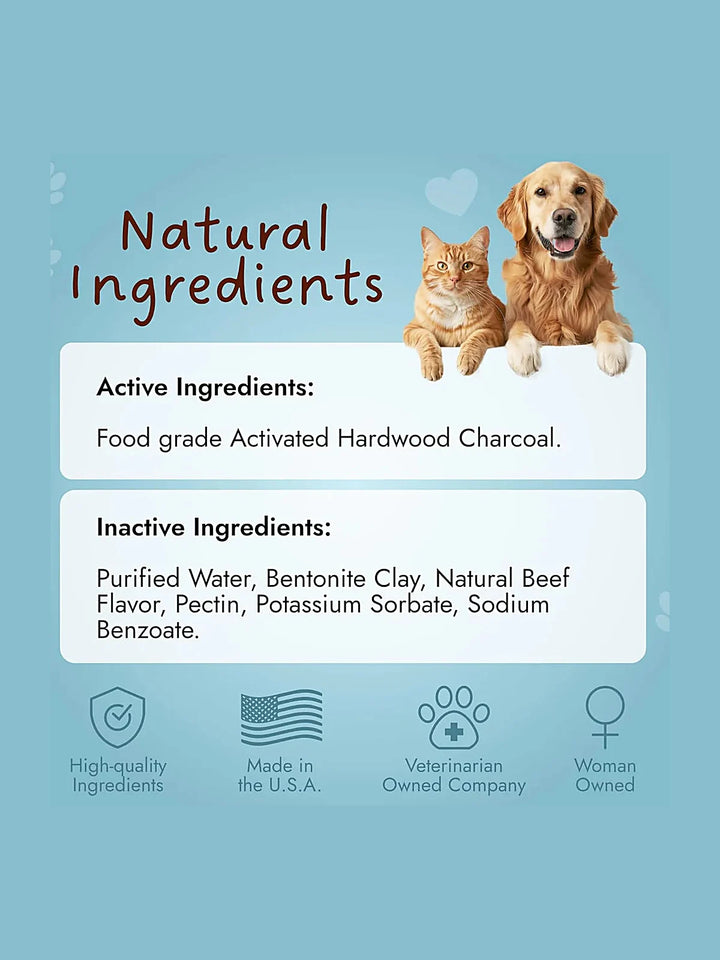 Pet Vet Activated Charcoal Gel for Dogs & Cats (60 mL)