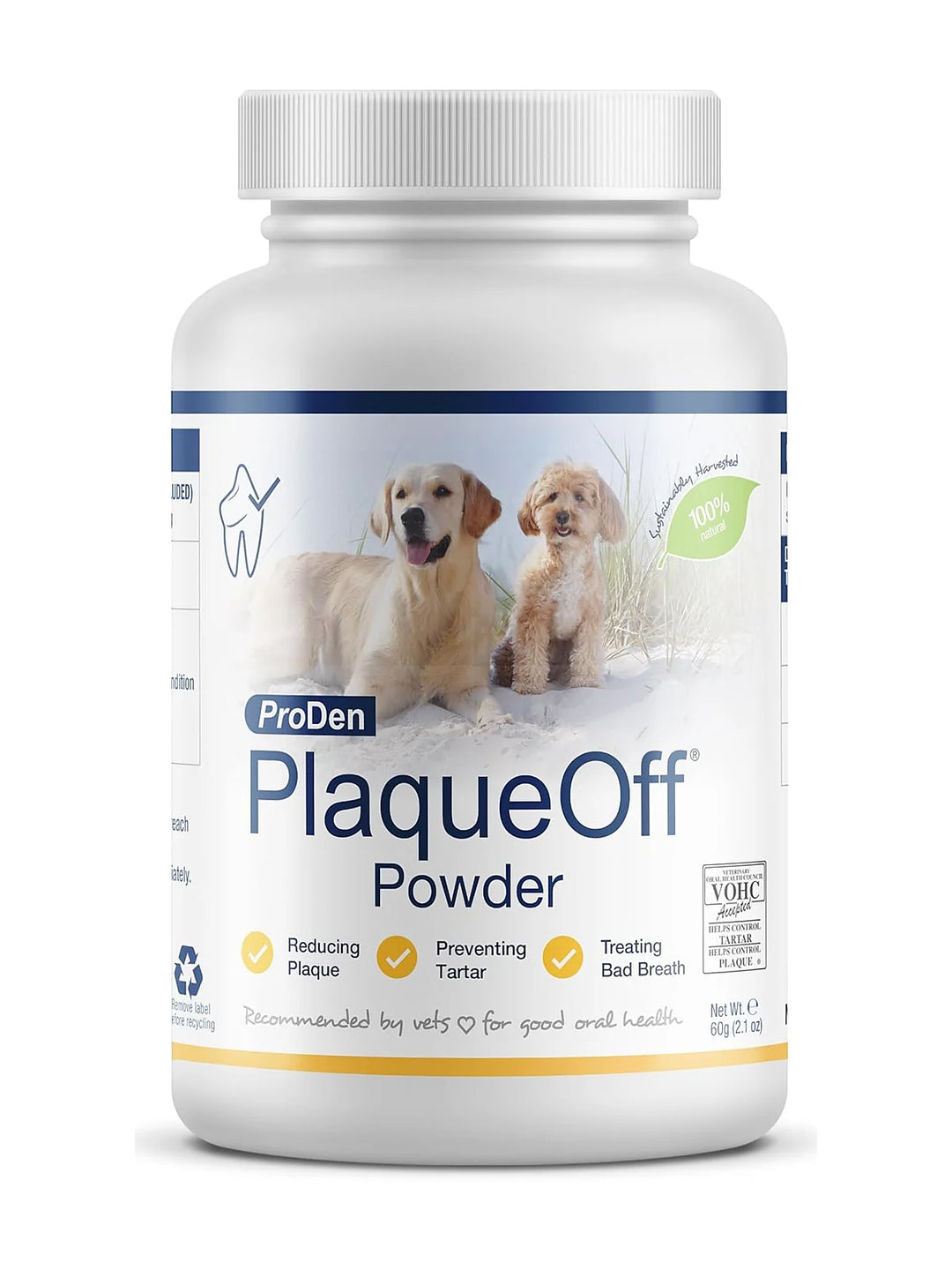 ProDen PlaqueOff Powder for Pets - Cat & Dog Breath Freshener - Plaque & Tartar Remover for Pet Oral Care