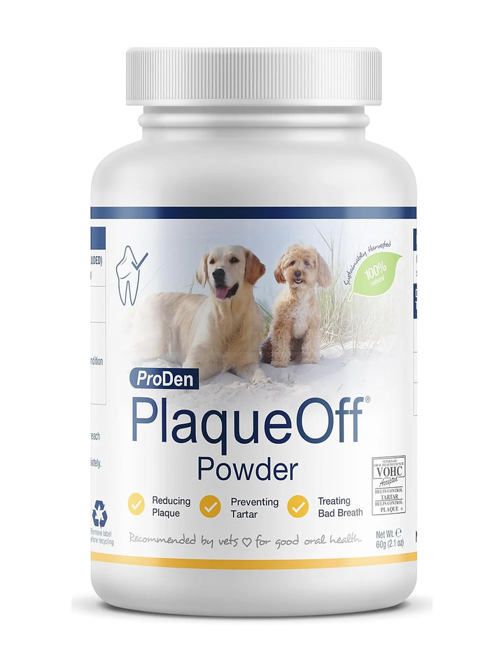 ProDen PlaqueOff Powder for Pets - Cat & Dog Breath Freshener - Plaque & Tartar Remover for Pet Oral Care