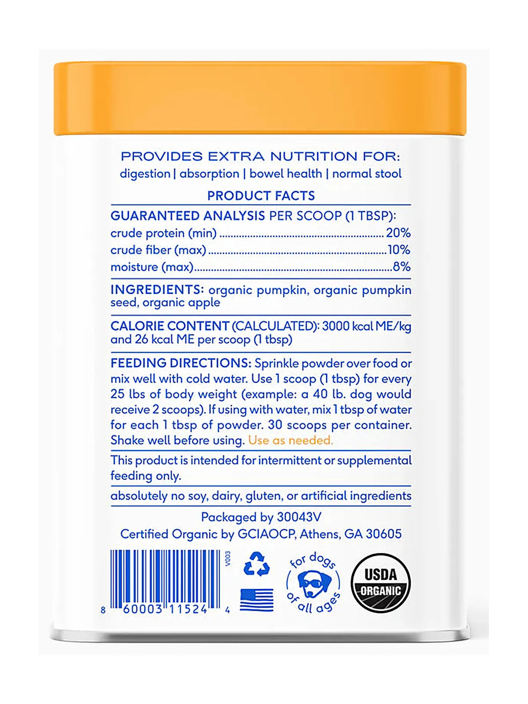 Pumpkin - Supports digestive regulatory and firm stool