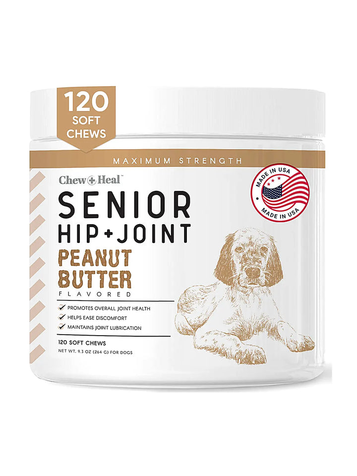 Hip & Joint Mobility Peanut Butter Flavored Soft Chew Senior Dog Supplement