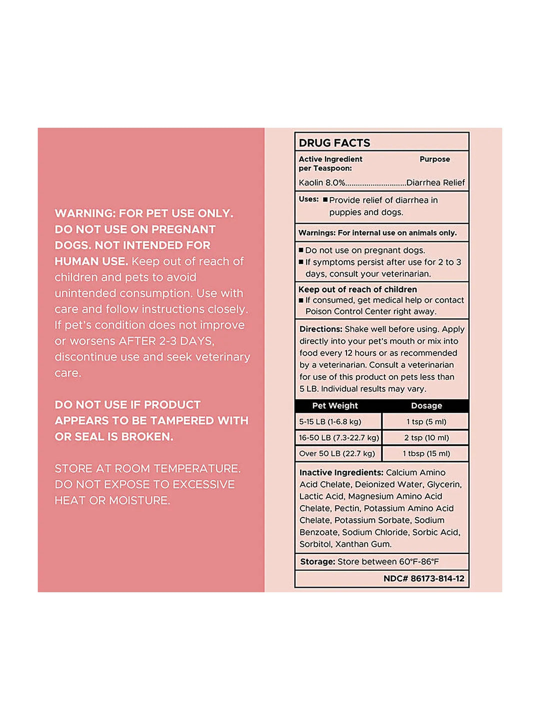 Stop The Diarrhea Liquid Digestive Aid for Dogs 2oz