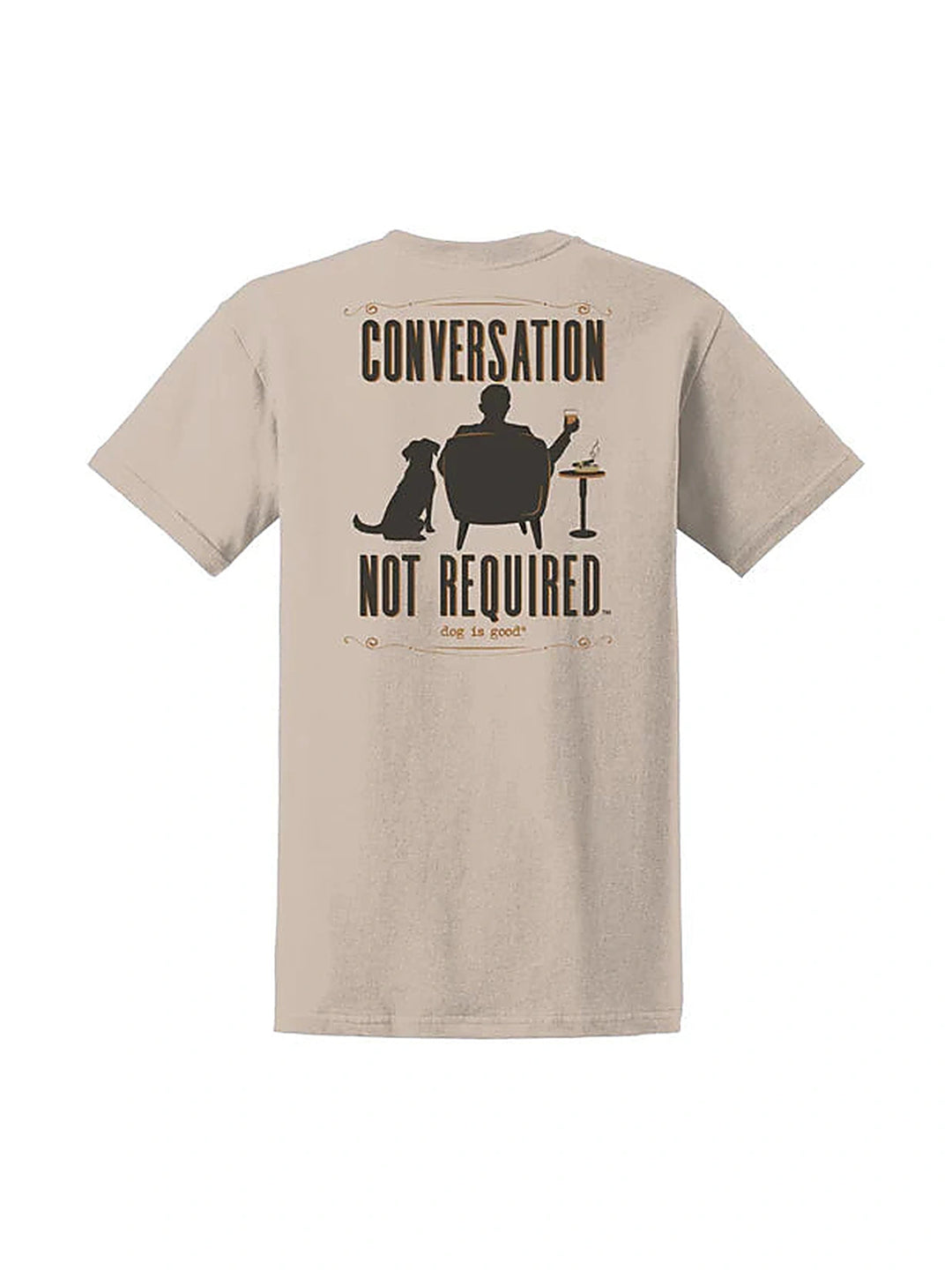 T-shirt: Conversation Not Required, Whiskey (Tan)