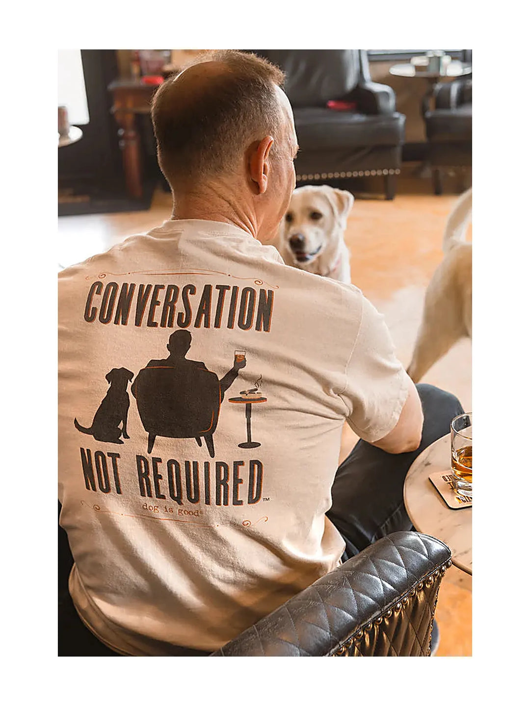T-shirt: Conversation Not Required, Whiskey (Tan)