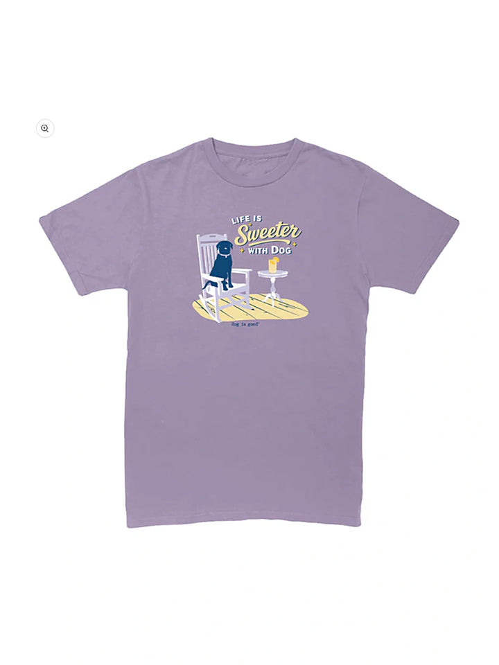 T-shirt: Life is Sweeter with Dog (Lavender)