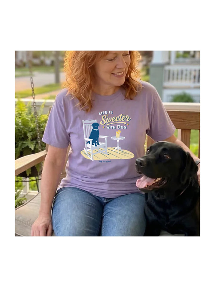 T-shirt: Life is Sweeter with Dog (Lavender)