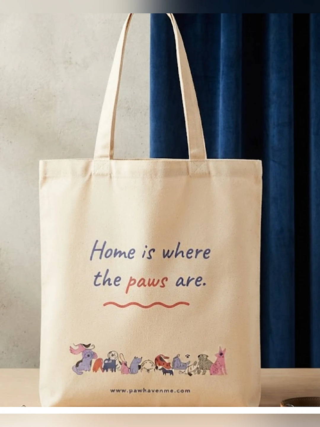 Paw Haven Pet Lover Cotton Tote Bag (40cm x 36cm) – Home Is Where The Paws Are