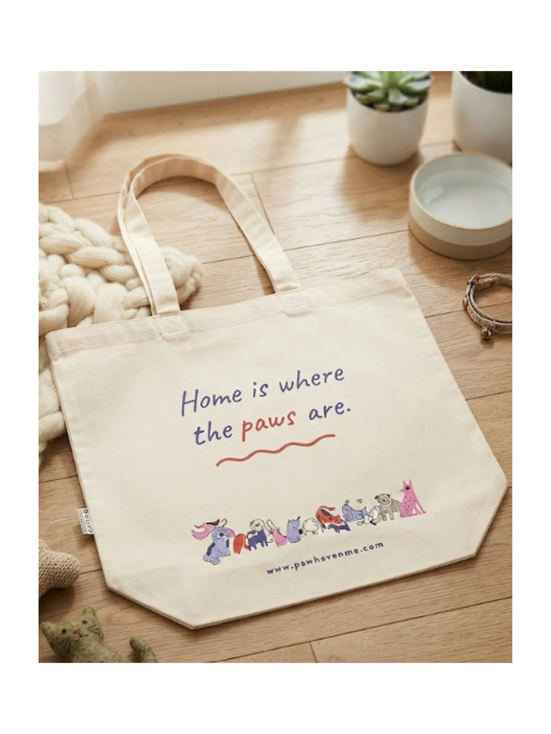 Pet Lover Cotton Tote Bag (45cm x 36cm)– Home Is Where The Paws Are
