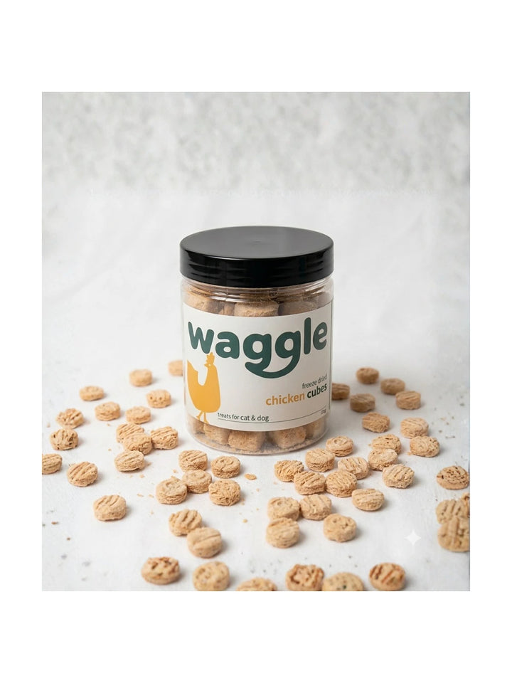 Waggle Freeze Dried Chicken Cubes Treats Cats & Dogs