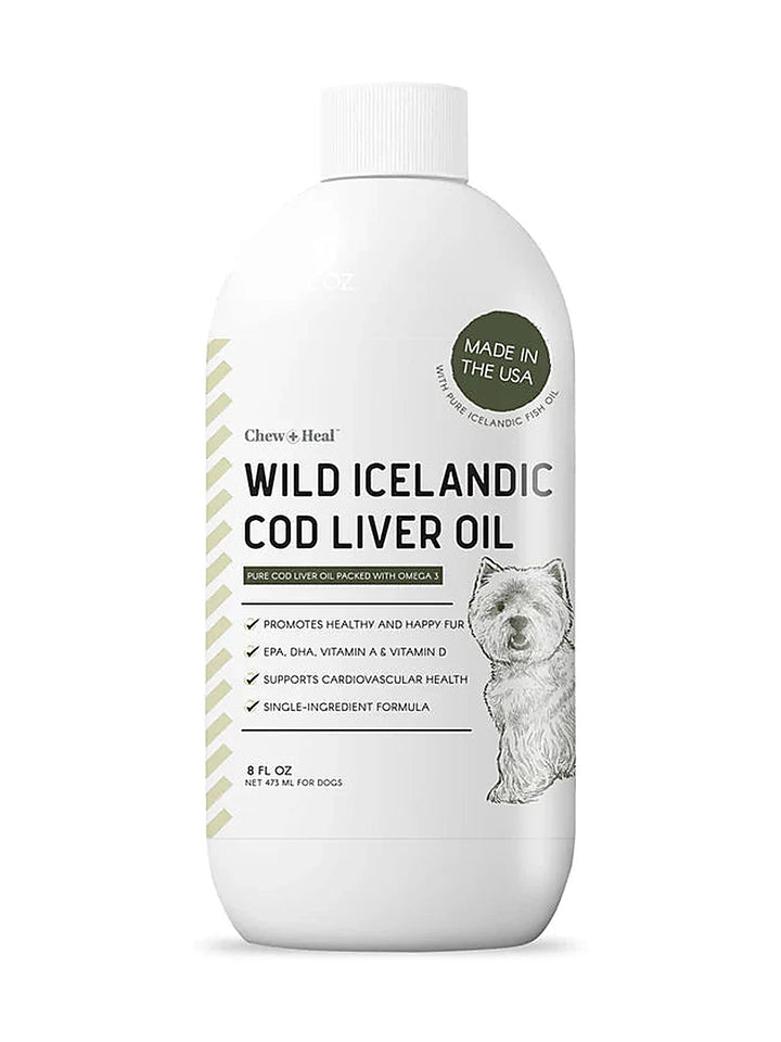 Wild-Caught Cod Liver Oil Salmon Oil Alternative Skin & Coat Liquid Supplement for Dogs