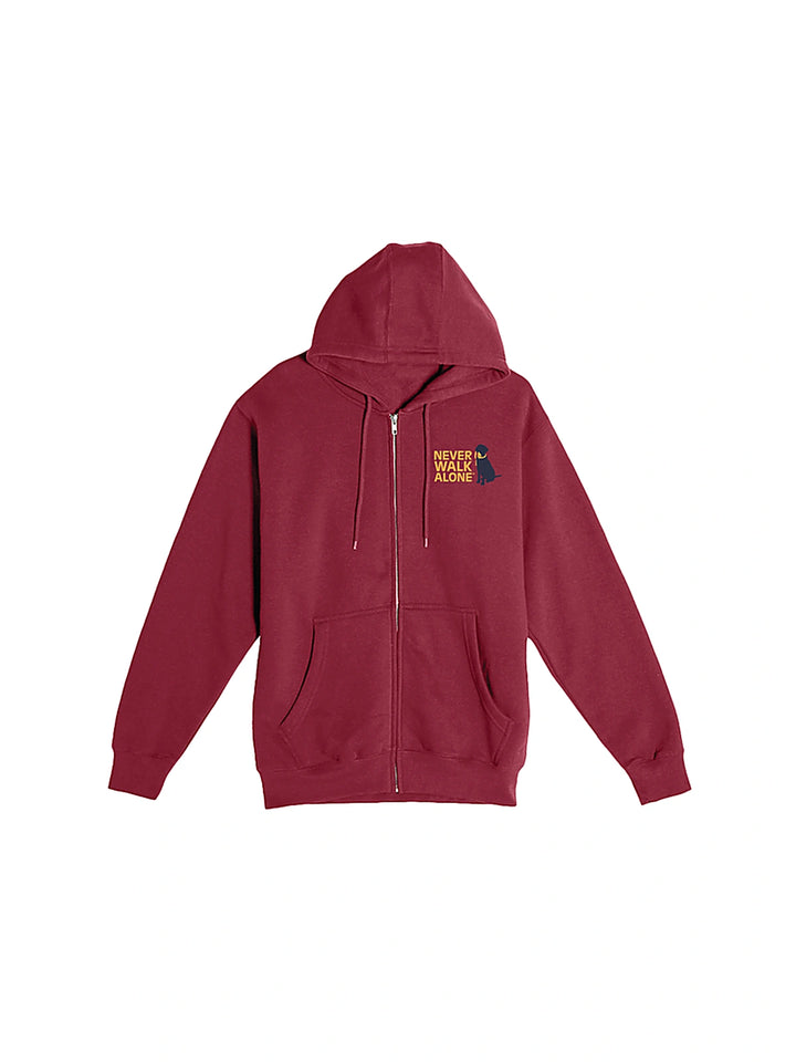 Zip Hoodie: Never Walk Alone (Maroon)